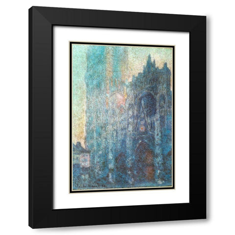 Rouen Cathedral in sunlight 1894 Black Modern Wood Framed Art Print with Double Matting by Monet, Claude