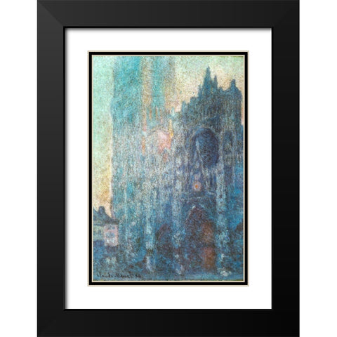 Rouen Cathedral in sunlight 1894 Black Modern Wood Framed Art Print with Double Matting by Monet, Claude