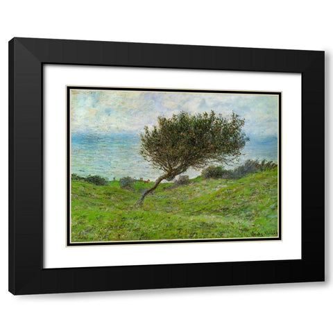 Sea coast at Trouville 1881 Black Modern Wood Framed Art Print with Double Matting by Monet, Claude