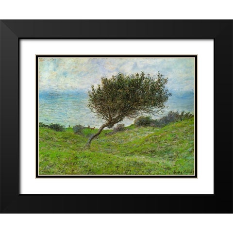 Sea coast at Trouville 1881 Black Modern Wood Framed Art Print with Double Matting by Monet, Claude