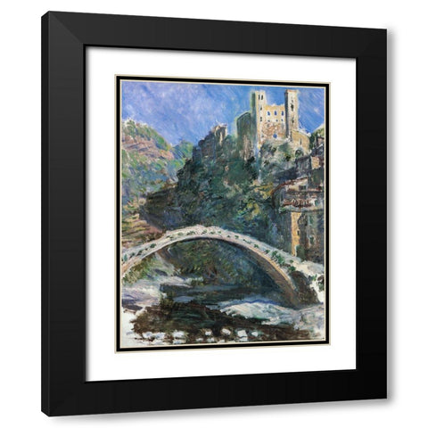 Seine at Port-Villez 1883 Black Modern Wood Framed Art Print with Double Matting by Monet, Claude