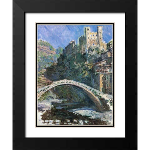 Seine at Port-Villez 1883 Black Modern Wood Framed Art Print with Double Matting by Monet, Claude