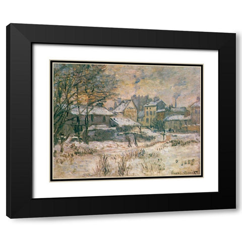 The Croix Blanche 1875 Black Modern Wood Framed Art Print with Double Matting by Monet, Claude