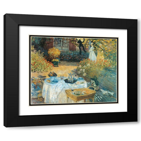 The Luncheon 1873 Black Modern Wood Framed Art Print with Double Matting by Monet, Claude