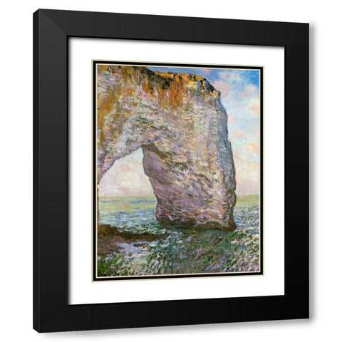The Manneporte-Etretat 1883 Black Modern Wood Framed Art Print with Double Matting by Monet, Claude