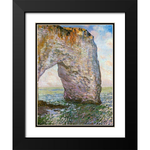 The Manneporte-Etretat 1883 Black Modern Wood Framed Art Print with Double Matting by Monet, Claude