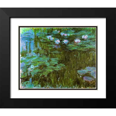 Water-lilies II 1909 Black Modern Wood Framed Art Print with Double Matting by Monet, Claude