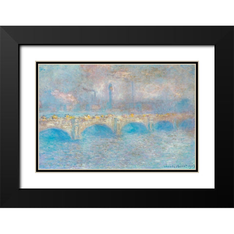 Waterloo Bridge I 1900 Black Modern Wood Framed Art Print with Double Matting by Monet, Claude