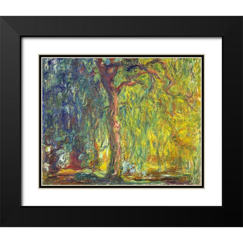 Weeping Willow 1918 Black Modern Wood Framed Art Print with Double Matting by Monet, Claude
