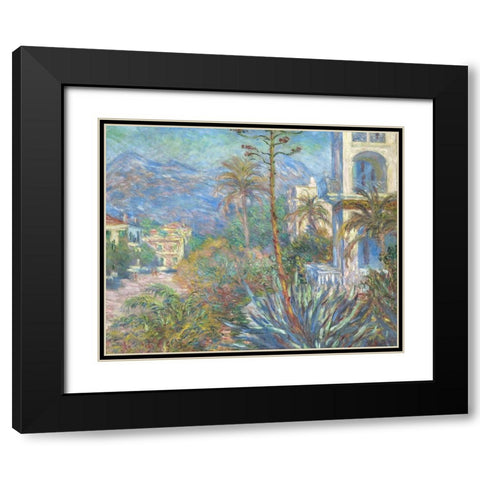 Villas at Bordighera Black Modern Wood Framed Art Print with Double Matting by Monet, Claude