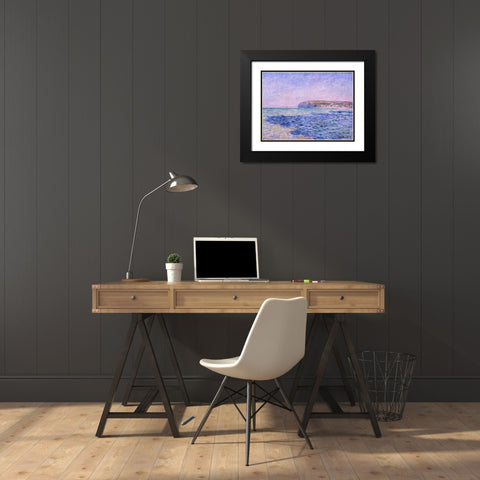 Shadows on the Sea. The Cliffs at Pourville 1882 Black Modern Wood Framed Art Print with Double Matting by Monet, Claude