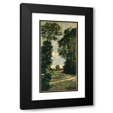 Road of the Farm Saint-Simeon Black Modern Wood Framed Art Print with Double Matting by Monet, Claude