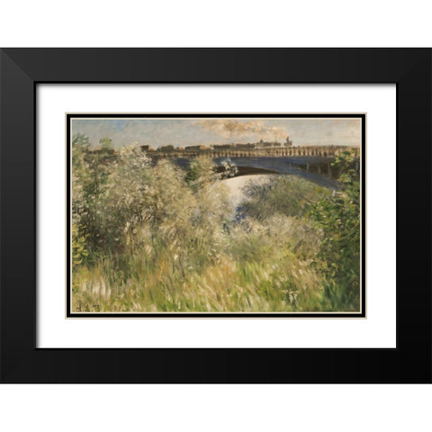 Bridge at Argenteuil 1875 Black Modern Wood Framed Art Print with Double Matting by Monet, Claude