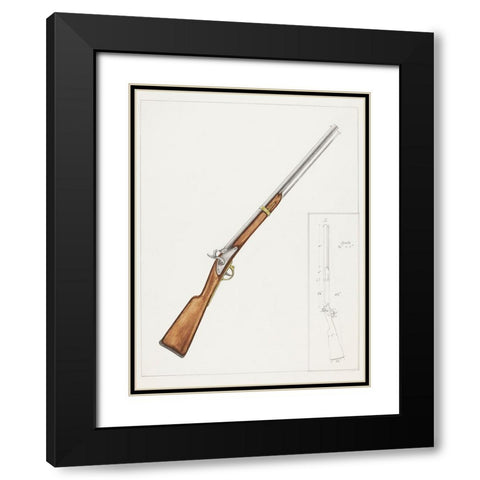 Carbine Gun 1937 Black Modern Wood Framed Art Print with Double Matting by Fairbanks, George