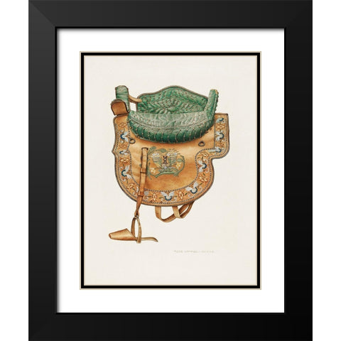 Childs Side Saddle 1940 Black Modern Wood Framed Art Print with Double Matting by Campbell-Gerke, Rose