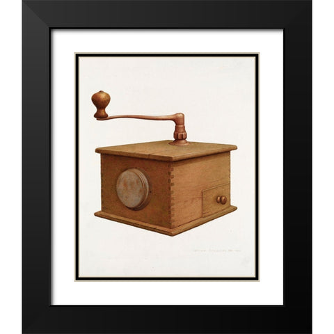 Coffee Grinder 1940 Black Modern Wood Framed Art Print with Double Matting by Edwards, William H.
