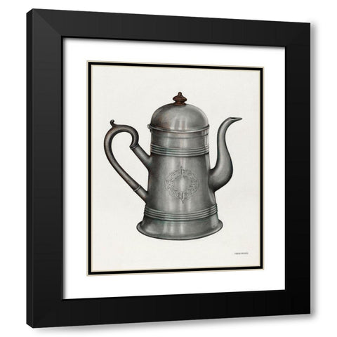 Coffee Pot 1935 Black Modern Wood Framed Art Print with Double Matting by Mcentee, Frank