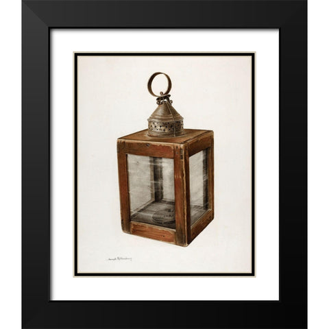 Hand Lantern 1938 Black Modern Wood Framed Art Print with Double Matting by Rothenberg, Joseph