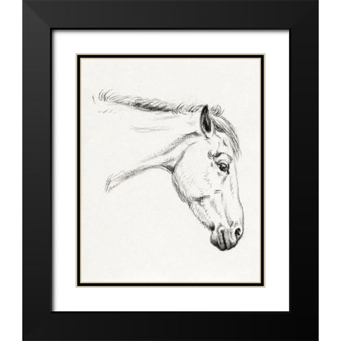 Head of a Horse II 1819 Black Modern Wood Framed Art Print with Double Matting by Bernard, Jean