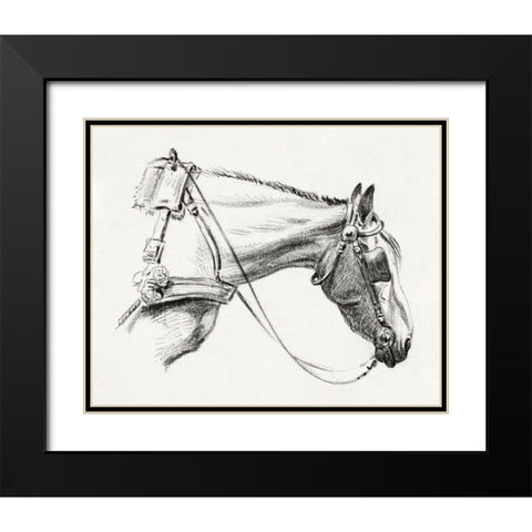 Head of a Horse III 1820 Black Modern Wood Framed Art Print with Double Matting by Bernard, Jean