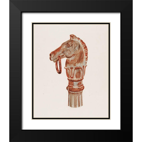 Hitching Post 1940 Black Modern Wood Framed Art Print with Double Matting by Barnett, Gerard