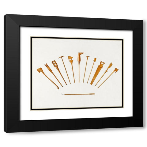 Jack Straws Black Modern Wood Framed Art Print with Double Matting by Duany, Hester