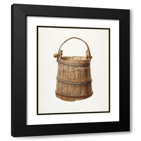 Milk Bucket 1939 Black Modern Wood Framed Art Print with Double Matting by Gielens, Jacob