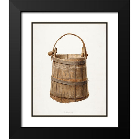 Milk Bucket 1939 Black Modern Wood Framed Art Print with Double Matting by Gielens, Jacob