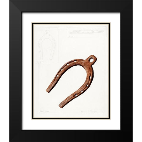 Mule Shoe 1937 Black Modern Wood Framed Art Print with Double Matting by Runyan, Manuel G.