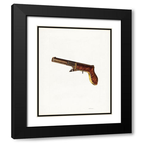 Muzzle Loading Pistol 1940 Black Modern Wood Framed Art Print with Double Matting by Bruseth, Alf
