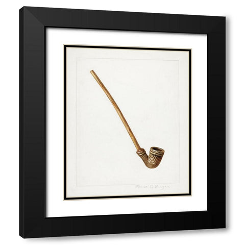 Pipe 1938 Black Modern Wood Framed Art Print with Double Matting by Runyan, Manuel G.