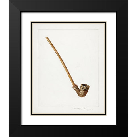 Pipe 1938 Black Modern Wood Framed Art Print with Double Matting by Runyan, Manuel G.