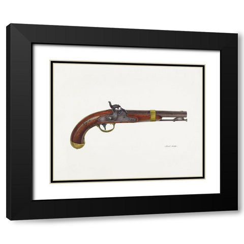Pistol 1941 Black Modern Wood Framed Art Print with Double Matting by Rudin, Albert