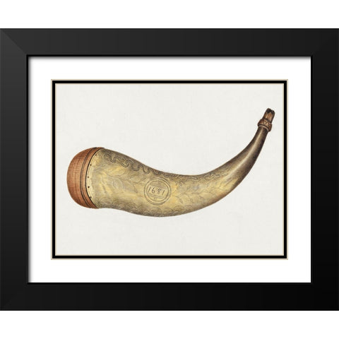 Powder Flask 1938 Black Modern Wood Framed Art Print with Double Matting by Johnston, Annie B.