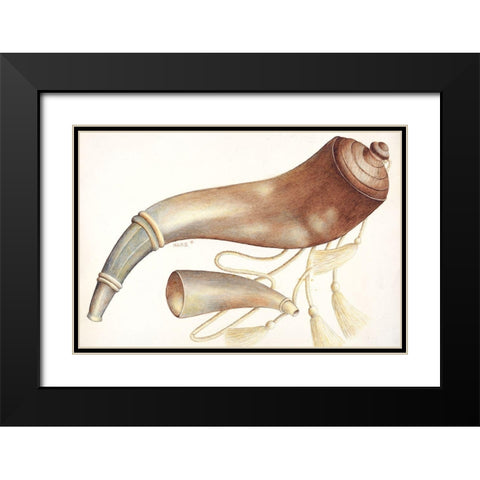 Powder Horn 1937 Black Modern Wood Framed Art Print with Double Matting by Stottlemeyer, Margaret