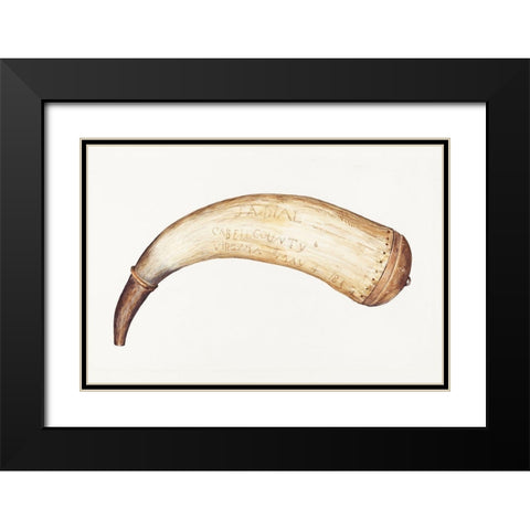 Powder Horn 1938 Black Modern Wood Framed Art Print with Double Matting by Rosenbaum Howell