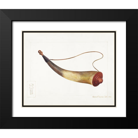 Powder Horn 1938 Black Modern Wood Framed Art Print with Double Matting by Fineman, Samuel