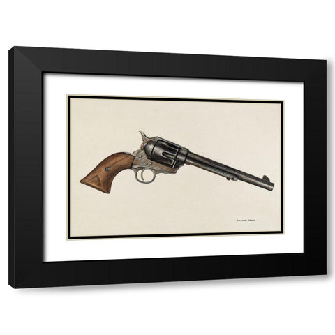 Revolver 1942 Black Modern Wood Framed Art Print with Double Matting by Johnson, Elizabeth
