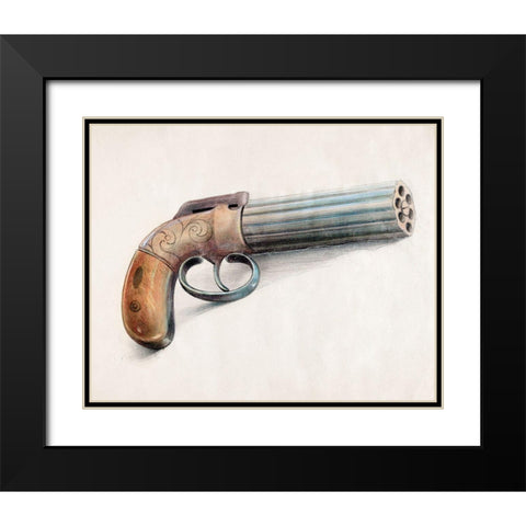 Revolving Pistol 1936 Black Modern Wood Framed Art Print with Double Matting by Schwabe, Erwin
