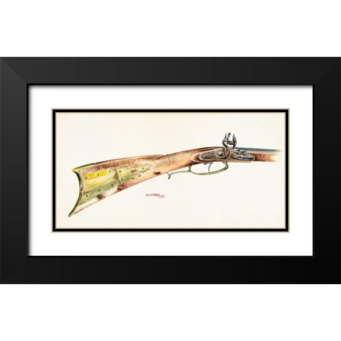 Rifle 1938 Black Modern Wood Framed Art Print with Double Matting by Moss, Charles