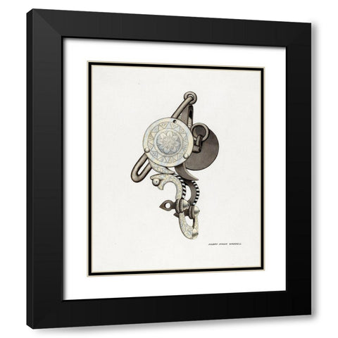 Ring Bit 1936 Black Modern Wood Framed Art Print with Double Matting by Waddel, Harry Mann