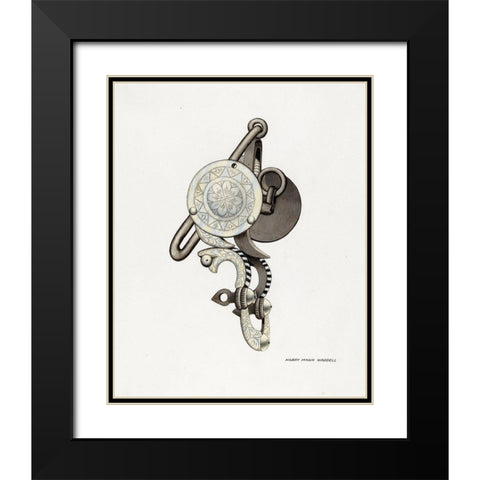 Ring Bit 1936 Black Modern Wood Framed Art Print with Double Matting by Waddel, Harry Mann