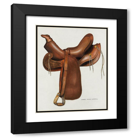 Saddle 1936 Black Modern Wood Framed Art Print with Double Matting by Waddell, Harry Man