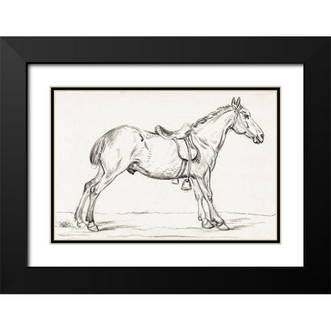Saddled Horse 1823 Black Modern Wood Framed Art Print with Double Matting by Bernard, Jean