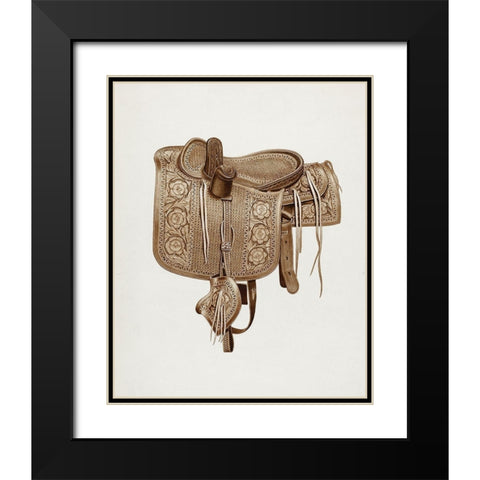 Side Saddle 1937 Black Modern Wood Framed Art Print with Double Matting by Barks, Frank C.