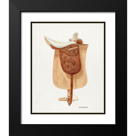 Side Saddle 1938 Black Modern Wood Framed Art Print with Double Matting by Miller, Randolph F.