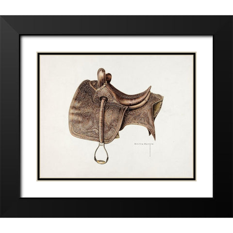 Side Saddle 1939 Black Modern Wood Framed Art Print with Double Matting by Semple, Bertha