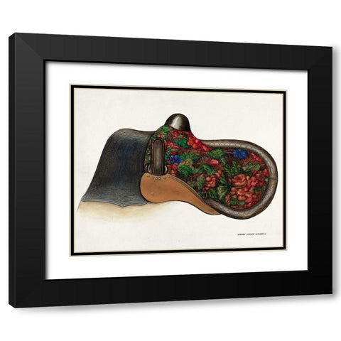 Side Saddle - California Style 1937 Black Modern Wood Framed Art Print with Double Matting by Waddel, Harry Mann