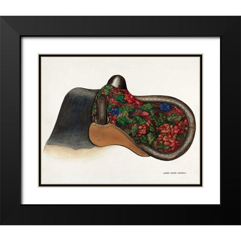 Side Saddle - California Style 1937 Black Modern Wood Framed Art Print with Double Matting by Waddel, Harry Mann