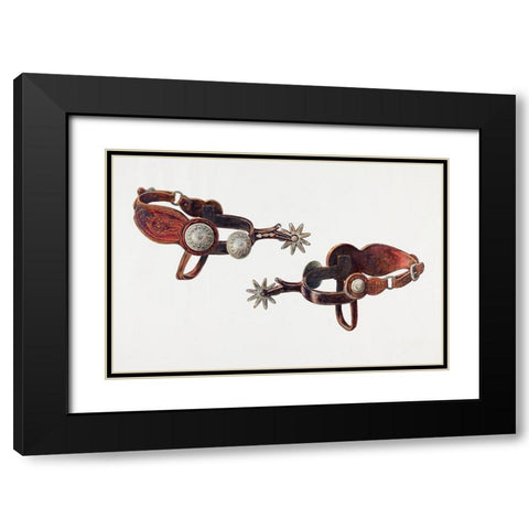 Silver Dollar Spurs 1938 Black Modern Wood Framed Art Print with Double Matting by Smith, Cecil